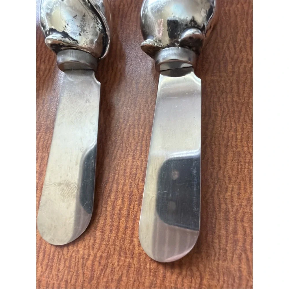 2002 Boston Warehouse SPREADERS Stainless Steel Mice Mouse Cheese  Vintage